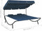vidaXL - Loungebed - met - luifel - en - kussens - blauw