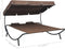 vidaXL - Loungebed - met - luifel - en - kussens - bruin