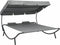 vidaXL - Loungebed - met - luifel - en - kussens - grijs
