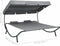 vidaXL - Loungebed - met - luifel - en - kussens - grijs