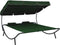 vidaXL - Loungebed - met - luifel - en - kussens - groen