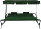 vidaXL - Loungebed - met - luifel - en - kussens - groen