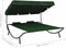 vidaXL - Loungebed - met - luifel - en - kussens - groen