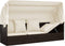 vidaXL - Loungebed - met - luifel - en - kussens - poly - rattan - bruin