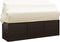 vidaXL - Loungebed - met - luifel - en - kussens - poly - rattan - bruin