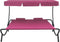 vidaXL - Loungebed - met - luifel - en - kussens - roze
