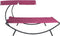 vidaXL - Loungebed - met - luifel - en - kussens - roze