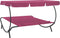 vidaXL - Loungebed - met - luifel - en - kussens - roze