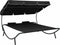 vidaXL - Loungebed - met - luifel - en - kussens - zwart