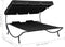 vidaXL - Loungebed - met - luifel - en - kussens - zwart