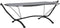 vidaXL - Loungebed - met - luifel - staal - en - oxford - stof - grijs
