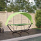 vidaXL - Loungebed - met - luifel - staal - en - oxford - stof - groen