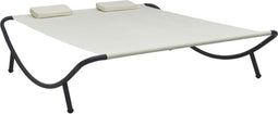 vidaXL - Loungebed - stof - crème