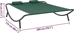 vidaXL - Loungebed - stof - groen