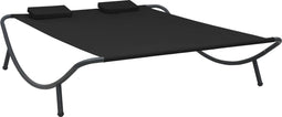 vidaXL - Loungebed - stof - zwart