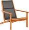vidaXL - Loungestoel - massief - eucalyptushout - en - textileen - zwart