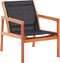 vidaXL - Loungestoel - massief - eucalyptushout - en - textileen - zwart