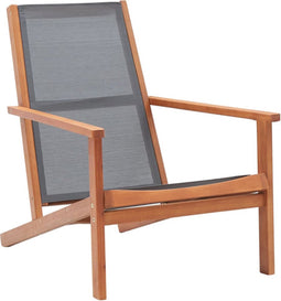 vidaXL - Loungestoel - massief - eucalyptushout - en - textileen - grijs