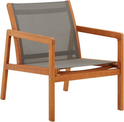 vidaXL - Loungestoel - massief - eucalyptushout - en - textileen - grijs
