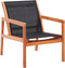 vidaXL - Loungestoel - massief - eucalyptushout - en - textileen - zwart
