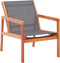 vidaXL - Loungestoel - massief - eucalyptushout - en - textileen - grijs