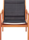 vidaXL - Loungestoel - massief - eucalyptushout - en - textileen - zwart