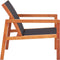 vidaXL - Loungestoel - massief - eucalyptushout - en - textileen - zwart