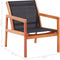 vidaXL - Loungestoel - massief - eucalyptushout - en - textileen - zwart