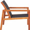 vidaXL - Loungestoel - massief - eucalyptushout - en - textileen - zwart