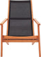 vidaXL - Loungestoel - massief - eucalyptushout - en - textileen - zwart