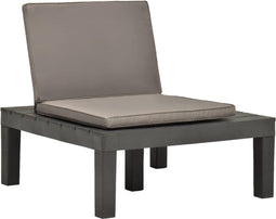 vidaXL - Loungestoel - met - kussen - kunststof - antraciet