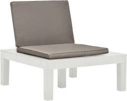 vidaXL - Loungestoel - met - kussen - kunststof - wit