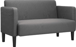 vidaXL - Loveseat - bank - 109 - cm - corduroy - stof - donkergrijs