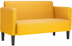 vidaXL - Loveseat - bank - 109 - cm - corduroy - stof - lichtgeel
