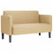 vidaXL - Loveseat - bank - 109 - cm - corduroy - stof - lichtgroen - grijs