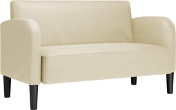 vidaXL - Loveseat - bank - 110 - cm - kunstleer - crèmekleurig