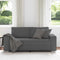 vidaXL - Loveseat - bank - 140 - cm - corduroy - stof - donkergrijs