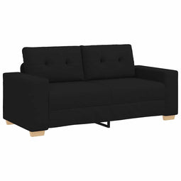 vidaXL - Loveseat - bank - 140 - cm - stof - zwart