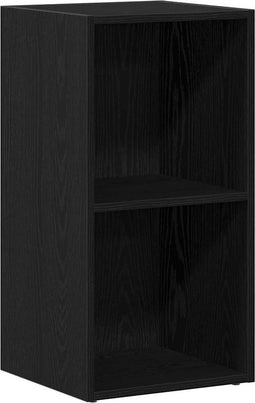 vidaXL - LP - Opbergbox - 71x34x36 - cm - spaanplaat - zwart - eikenkleurig
