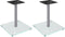 vidaXL - Luidsprekerstandaards - 2 - st - 1 - pijler - gehard - glas - zilverkleurig