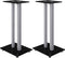 vidaXL - Luidsprekerstandaards - 2 - st - 2 - pijlers - gehard - glas - zwart - zilver