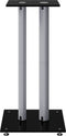 vidaXL - Luidsprekerstandaards - 2 - st - 2 - pijlers - gehard - glas - zwart - zilver