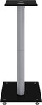 vidaXL - Luidsprekerstandaards - 2 - st - 2 - pijlers - gehard - glas - zwart - zilver