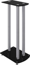 vidaXL - Luidsprekerstandaards - 2 - st - 3 - pijlers - gehard - glas - zwart - zilver