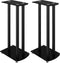 vidaXL - Luidsprekerstandaards - 2 - st - 3 - pijlers - gehard - glas - zwart - zilver