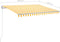 vidaXL - Luifel - automatisch - met - LED - en - windsensor - 3,5x2,5 - m - geel - en - wit