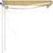 vidaXL - Luifel - automatisch - met - LED - en - windsensor - 3,5x2,5 - m - geel - en - wit