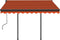 vidaXL - Luifel - automatisch - met - LED - en - windsensor - 3x2,5 - m - oranje - bruin
