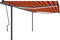 vidaXL - Luifel - automatisch - met - LED - en - windsensor - 3x2,5 - m - oranje - bruin