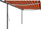 vidaXL - Luifel - automatisch - met - LED - en - windsensor - 3x2,5 - m - oranje - bruin